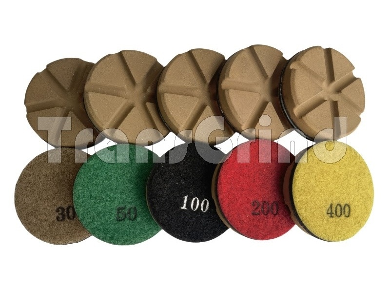 Powerful DC Bond Hybrid Polishing Pads for Hard Concrete